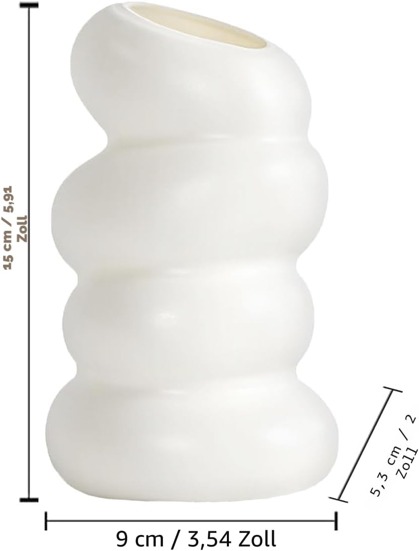Vasen Deko Blumenvase Weiß Spiralvasen