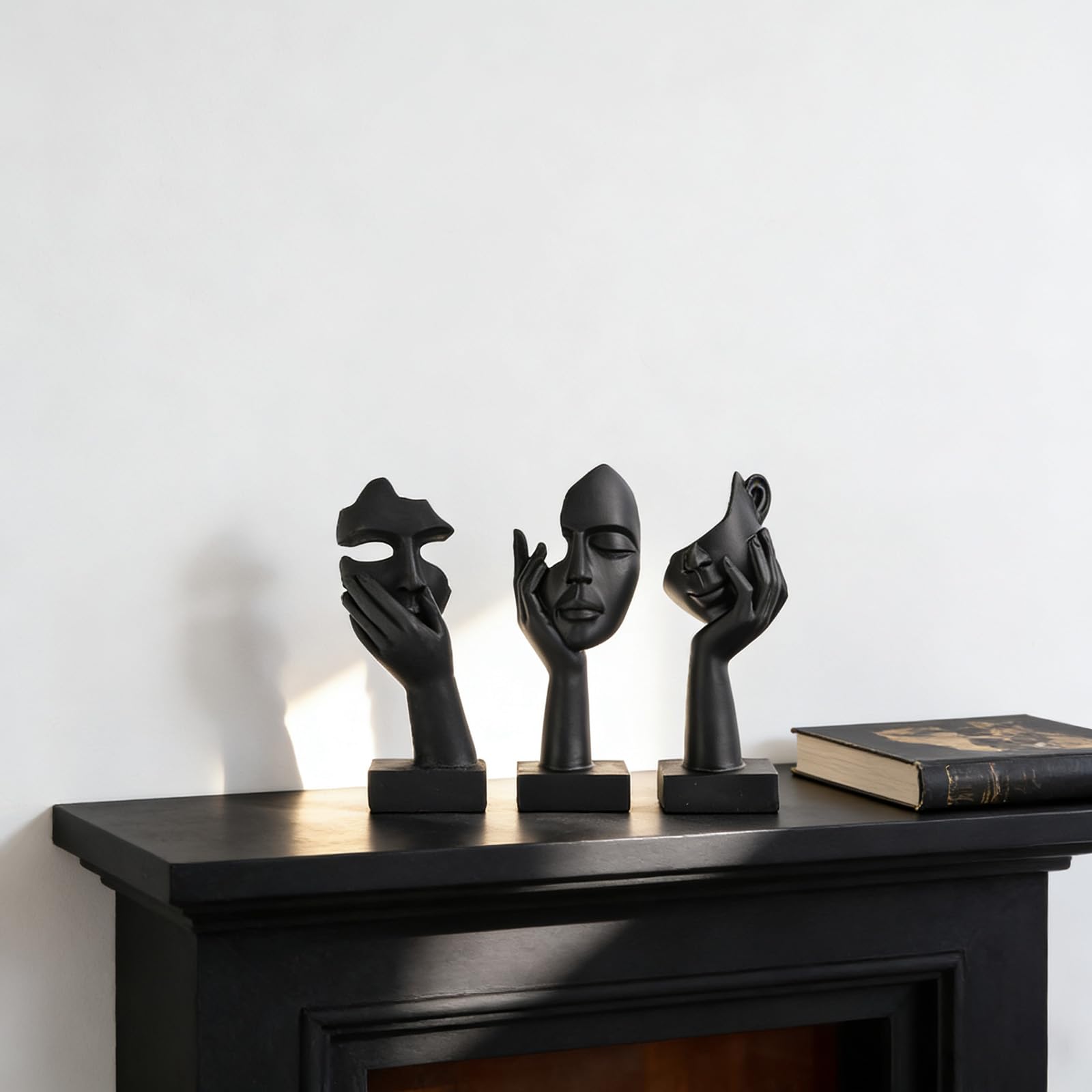 Schwarze Heimdekoration Akzentkunst Frau Gesicht Statue Sammlerstück