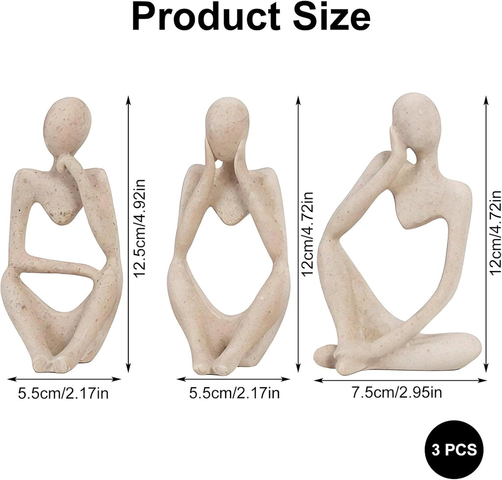 3 Stücke Abstrakte Figur Set Sandsteinoptik,