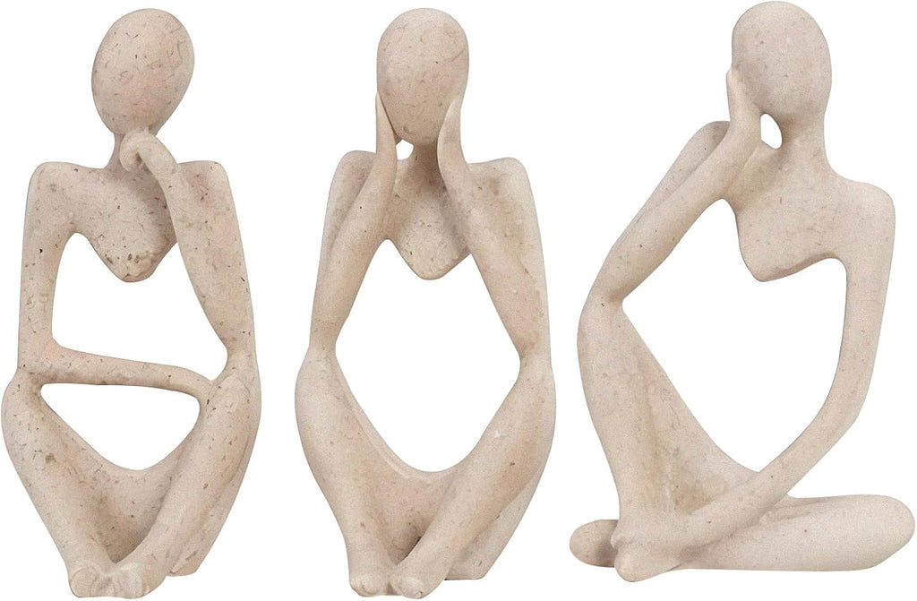 3 Stücke Abstrakte Figur Set Sandsteinoptik,