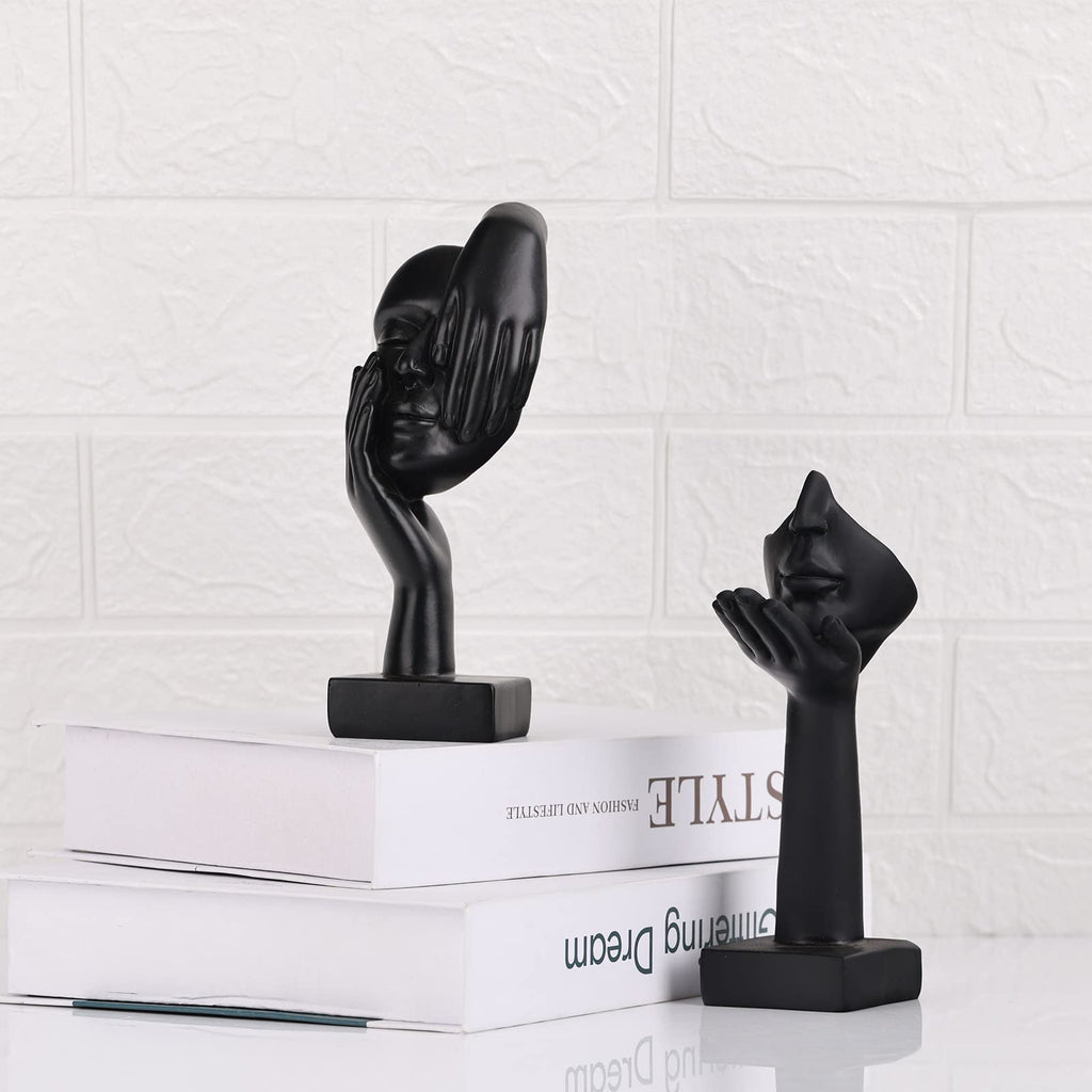 Schwarze Heimdekoration Akzentkunst Frau Gesicht Statue Sammlerstück