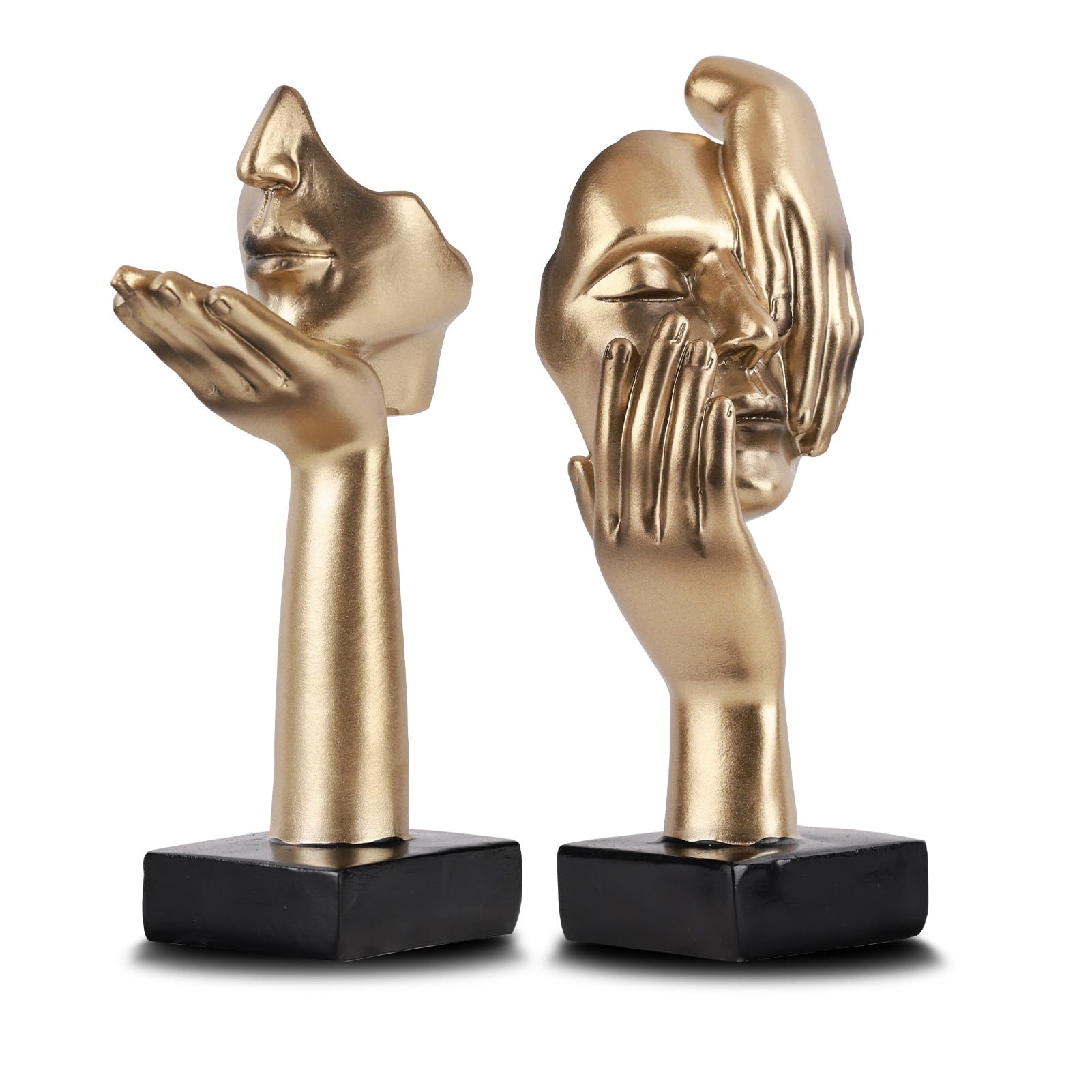 Schwarze Heimdekoration Akzentkunst Frau Gesicht Statue Sammlerstück