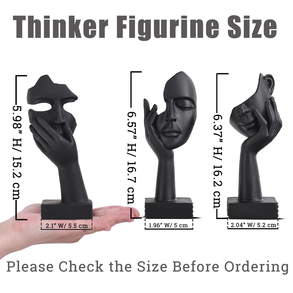 Schwarze Heimdekoration Akzentkunst Frau Gesicht Statue Sammlerstück