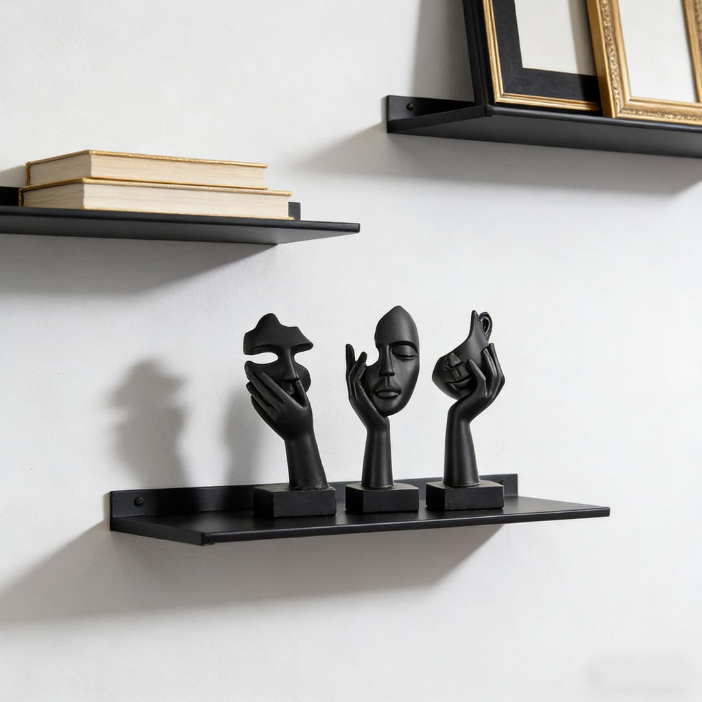 Schwarze Heimdekoration Akzentkunst Frau Gesicht Statue Sammlerstück