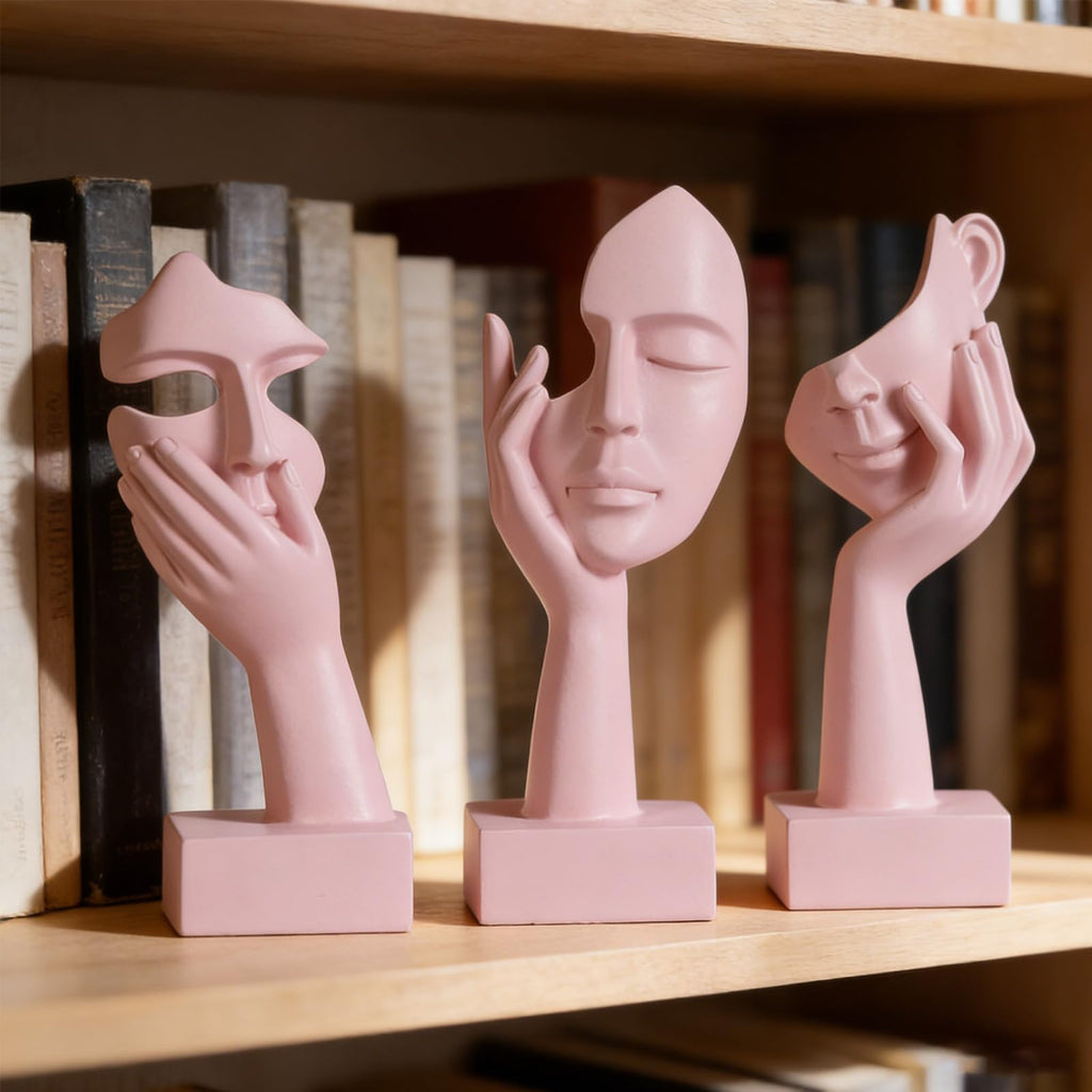Schwarze Heimdekoration Akzentkunst Frau Gesicht Statue Sammlerstück