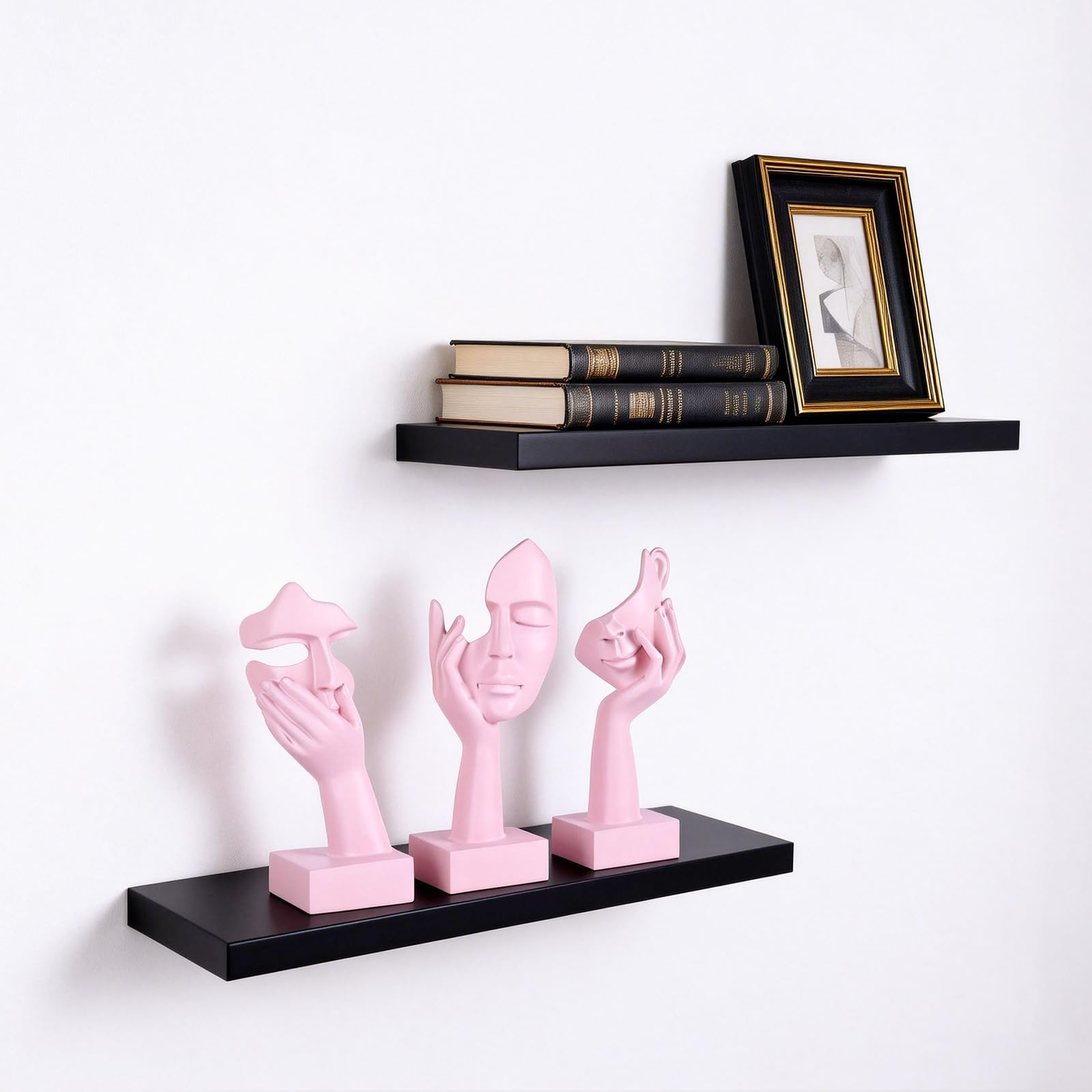 Schwarze Heimdekoration Akzentkunst Frau Gesicht Statue Sammlerstück