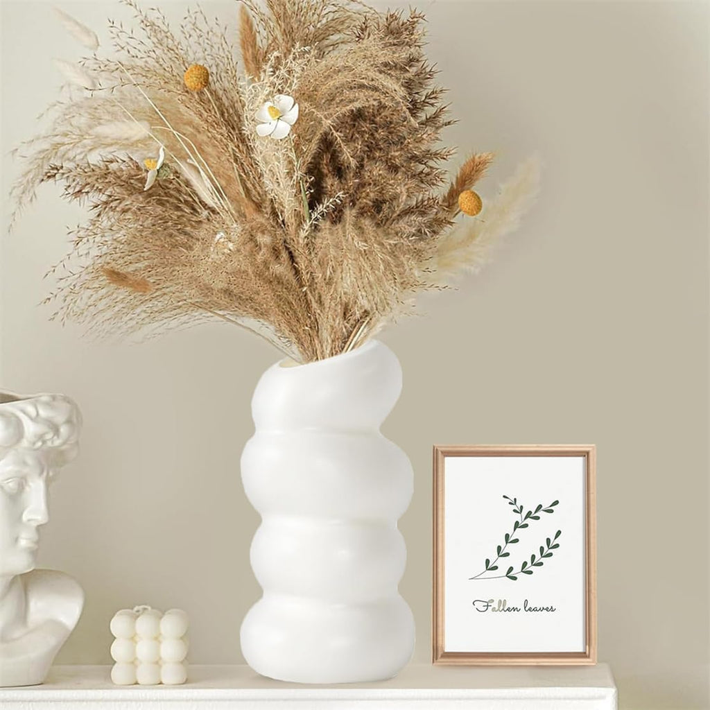 Vasen Deko Blumenvase Weiß Spiralvasen