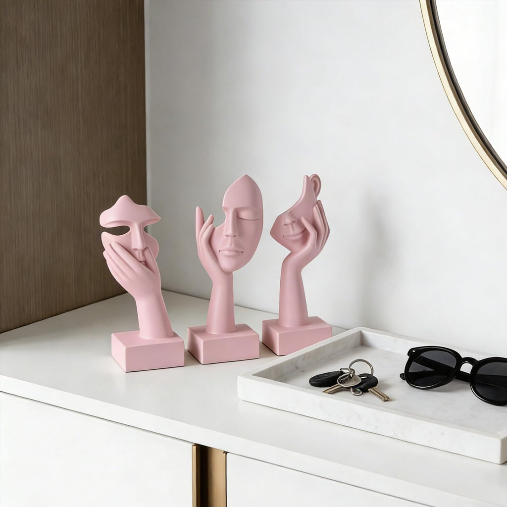Schwarze Heimdekoration Akzentkunst Frau Gesicht Statue Sammlerstück