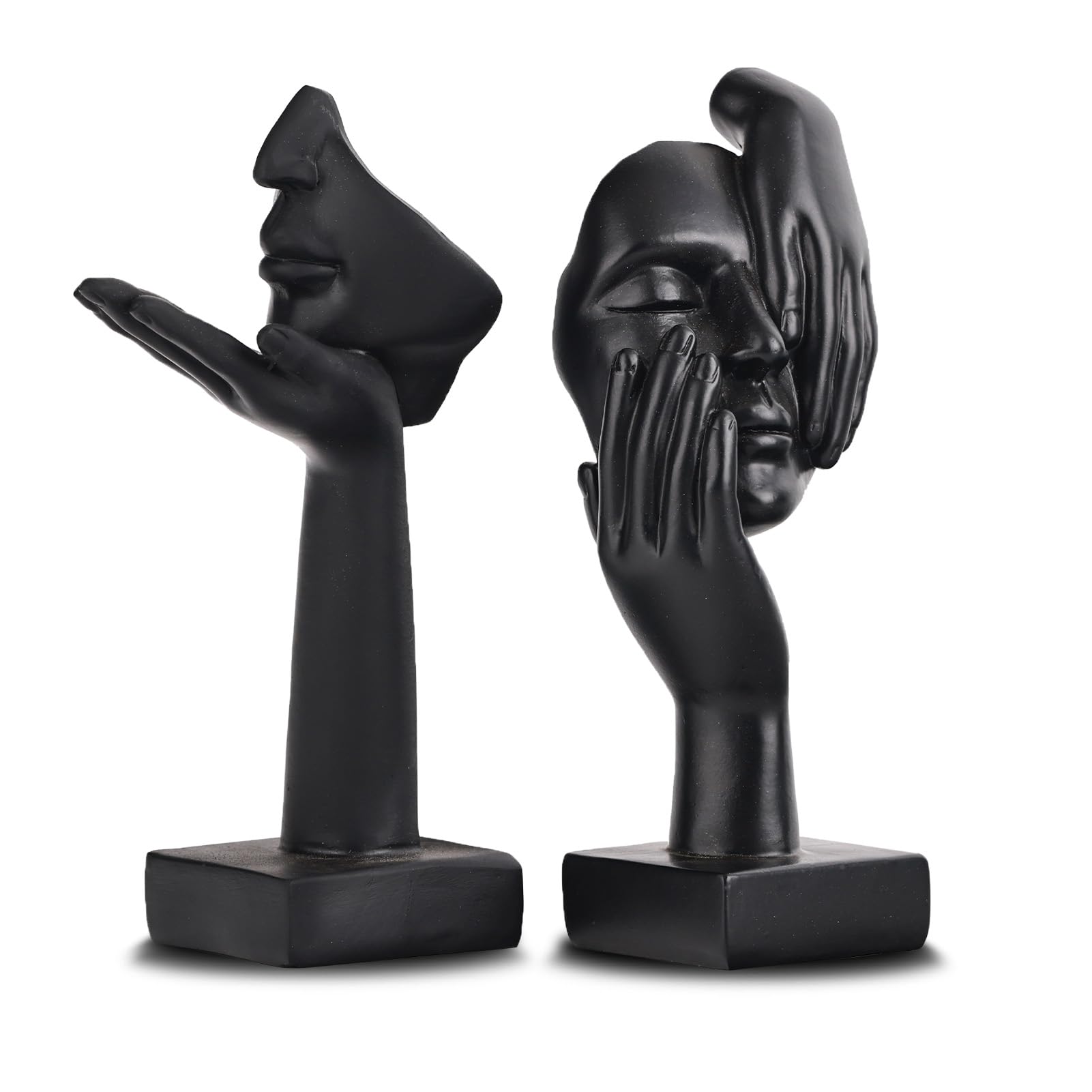 Schwarze Heimdekoration Akzentkunst Frau Gesicht Statue Sammlerstück