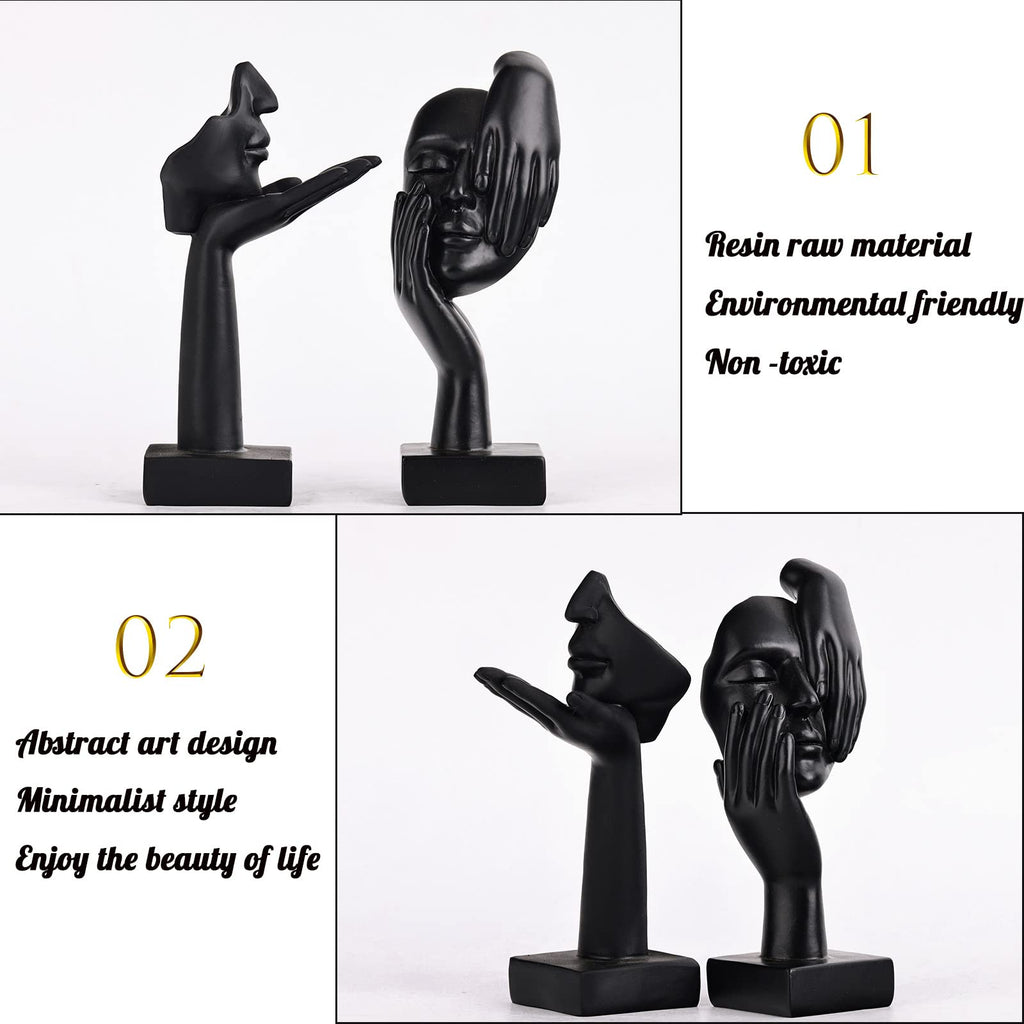 Schwarze Heimdekoration Akzentkunst Frau Gesicht Statue Sammlerstück
