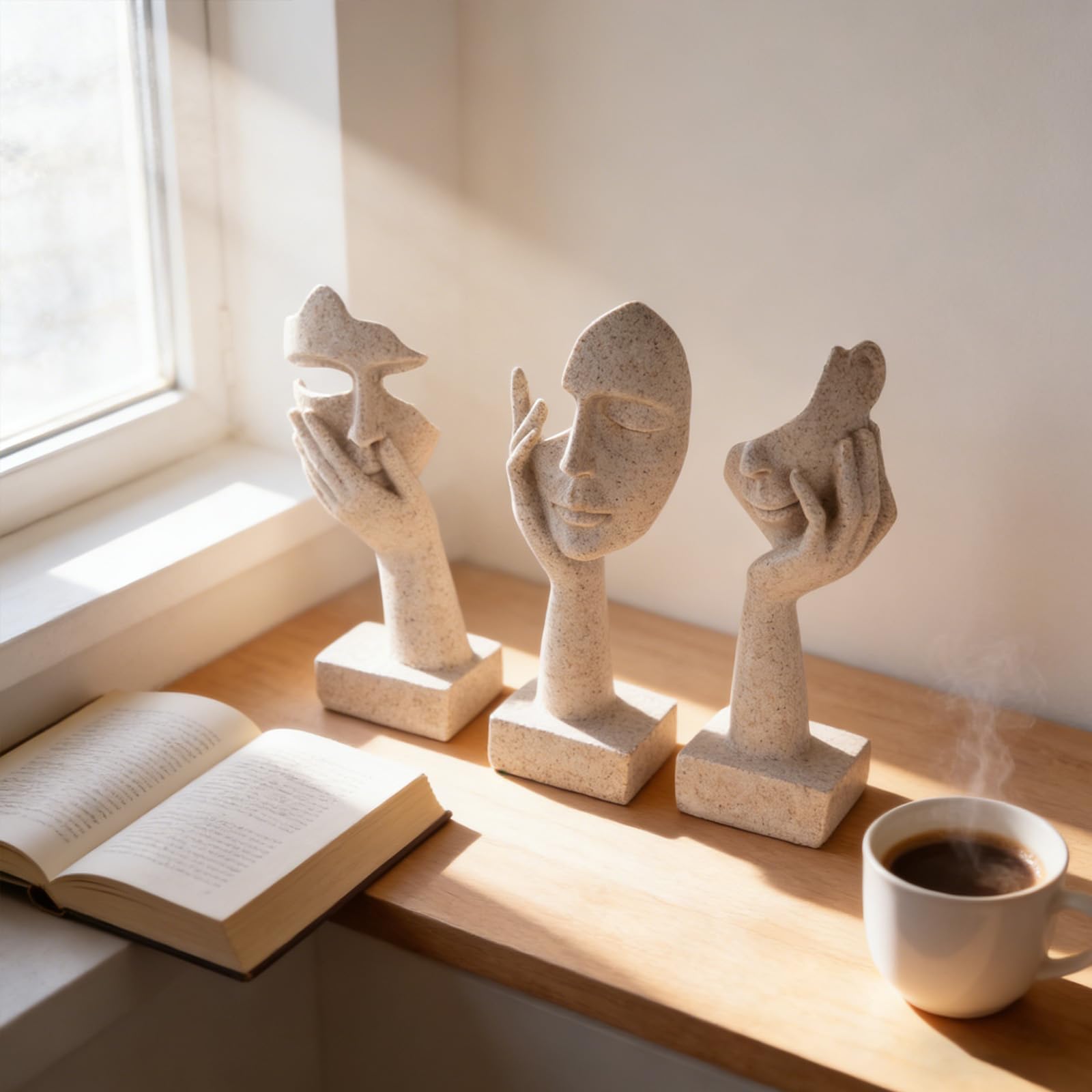 Schwarze Heimdekoration Akzentkunst Frau Gesicht Statue Sammlerstück