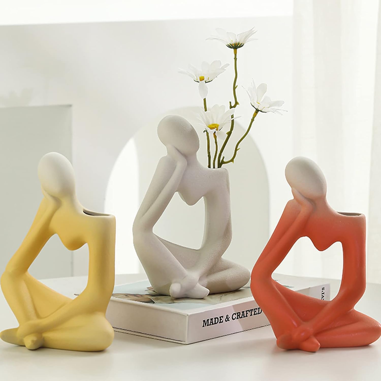 Beige Denker Keramik Vase Deko