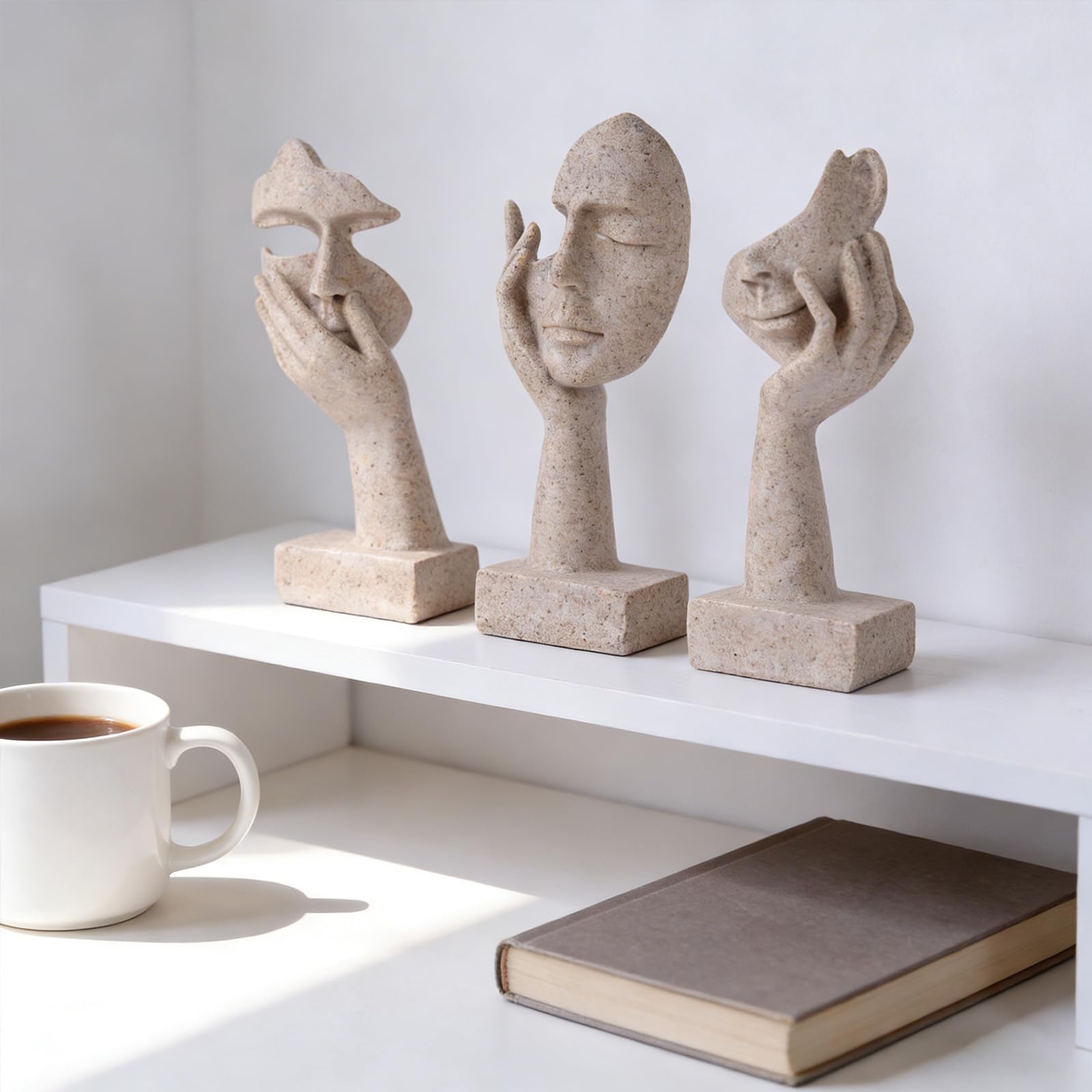 Schwarze Heimdekoration Akzentkunst Frau Gesicht Statue Sammlerstück