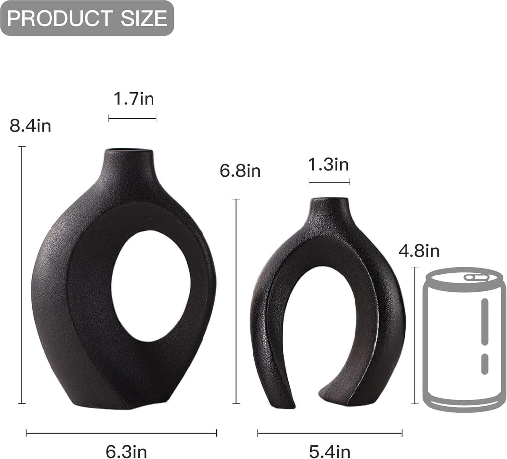Keramik Vase, SUKIYPO 2er Set Hohle Beige