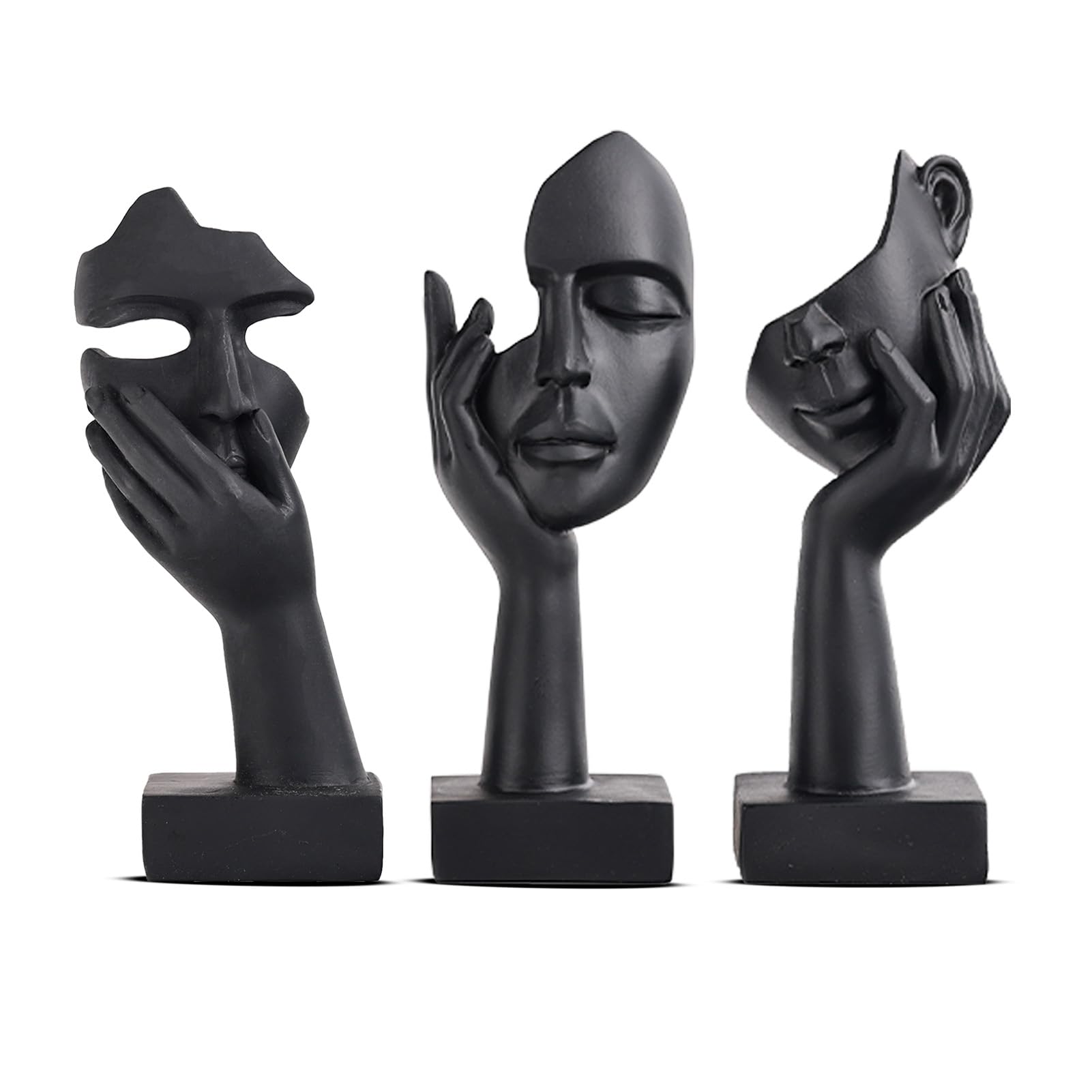 Schwarze Heimdekoration Akzentkunst Frau Gesicht Statue Sammlerstück