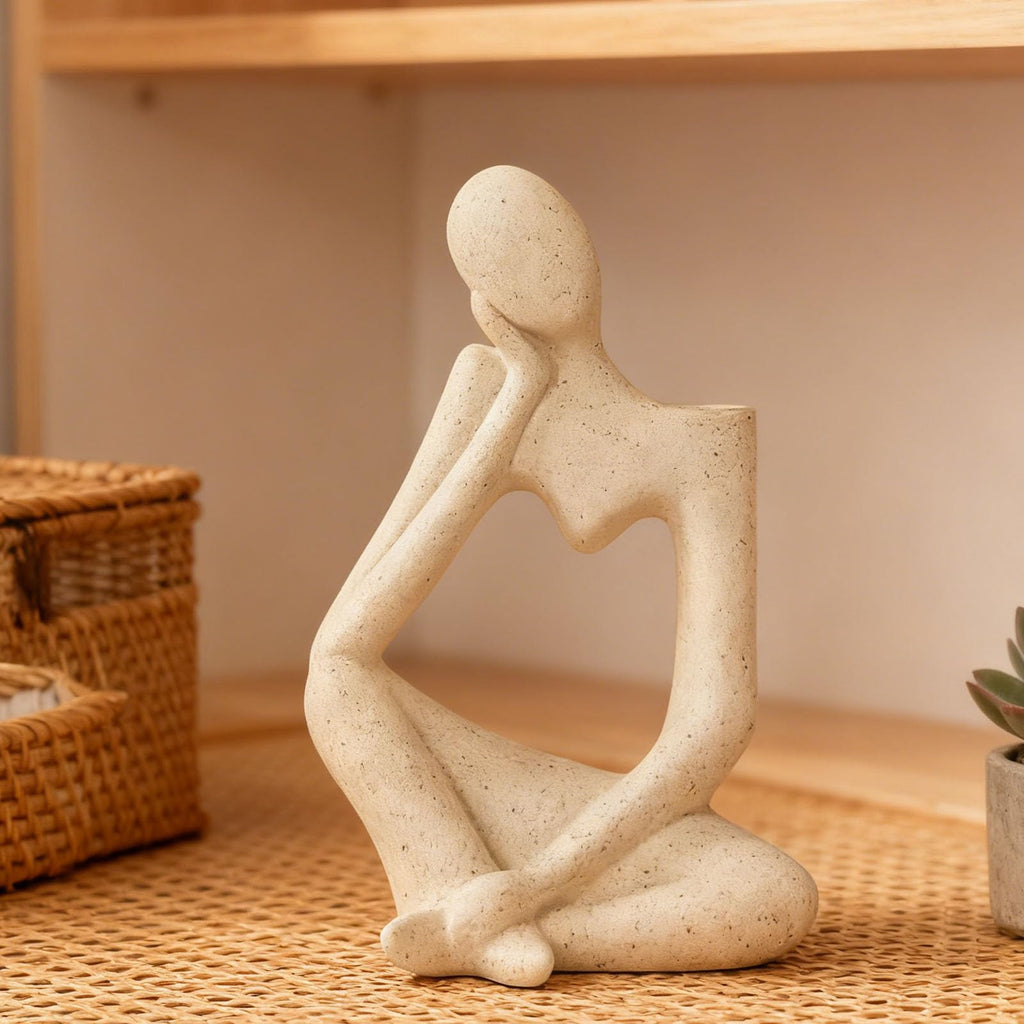 Beige Denker Keramik Vase Deko