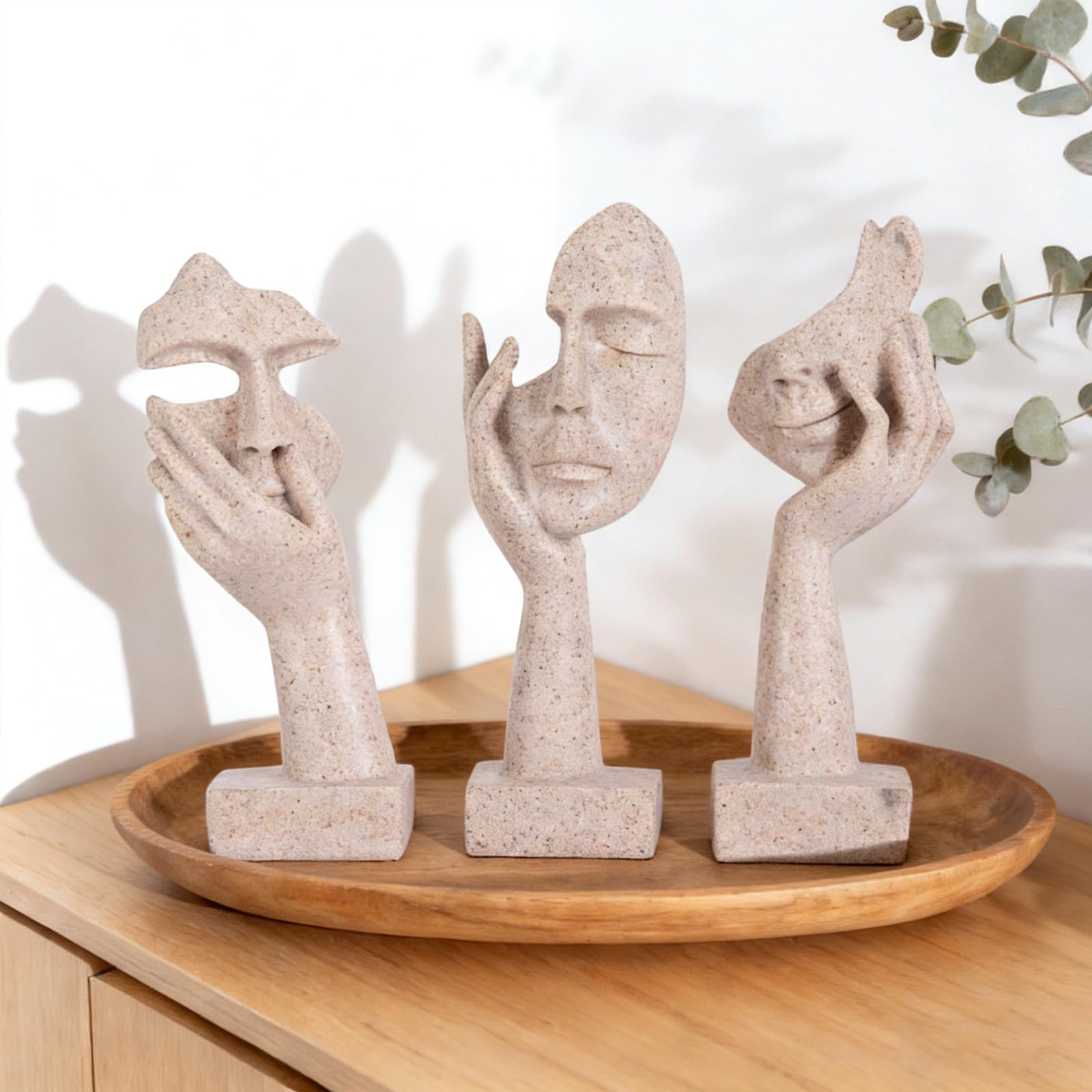 Schwarze Heimdekoration Akzentkunst Frau Gesicht Statue Sammlerstück