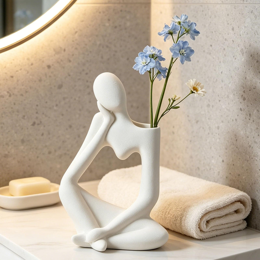 Beige Denker Keramik Vase Deko