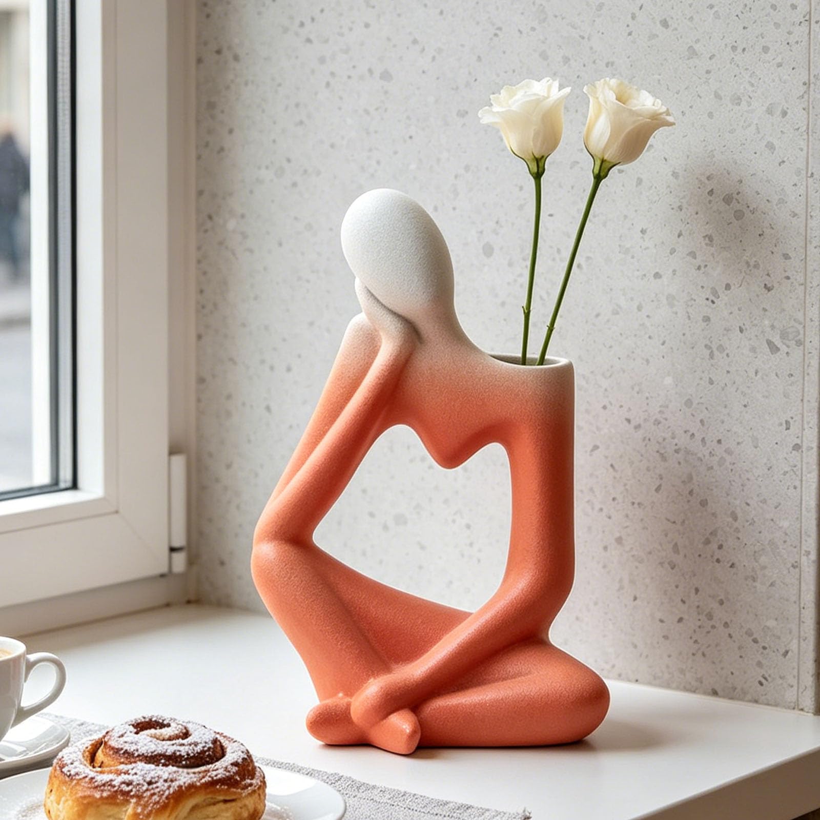 Beige Denker Keramik Vase Deko