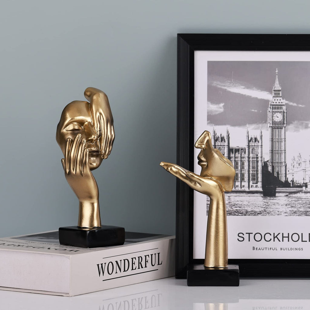 Schwarze Heimdekoration Akzentkunst Frau Gesicht Statue Sammlerstück