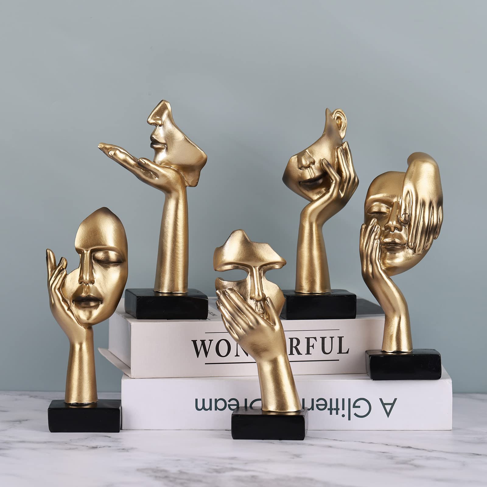 Schwarze Heimdekoration Akzentkunst Frau Gesicht Statue Sammlerstück