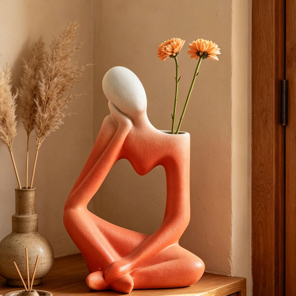 Beige Denker Keramik Vase Deko