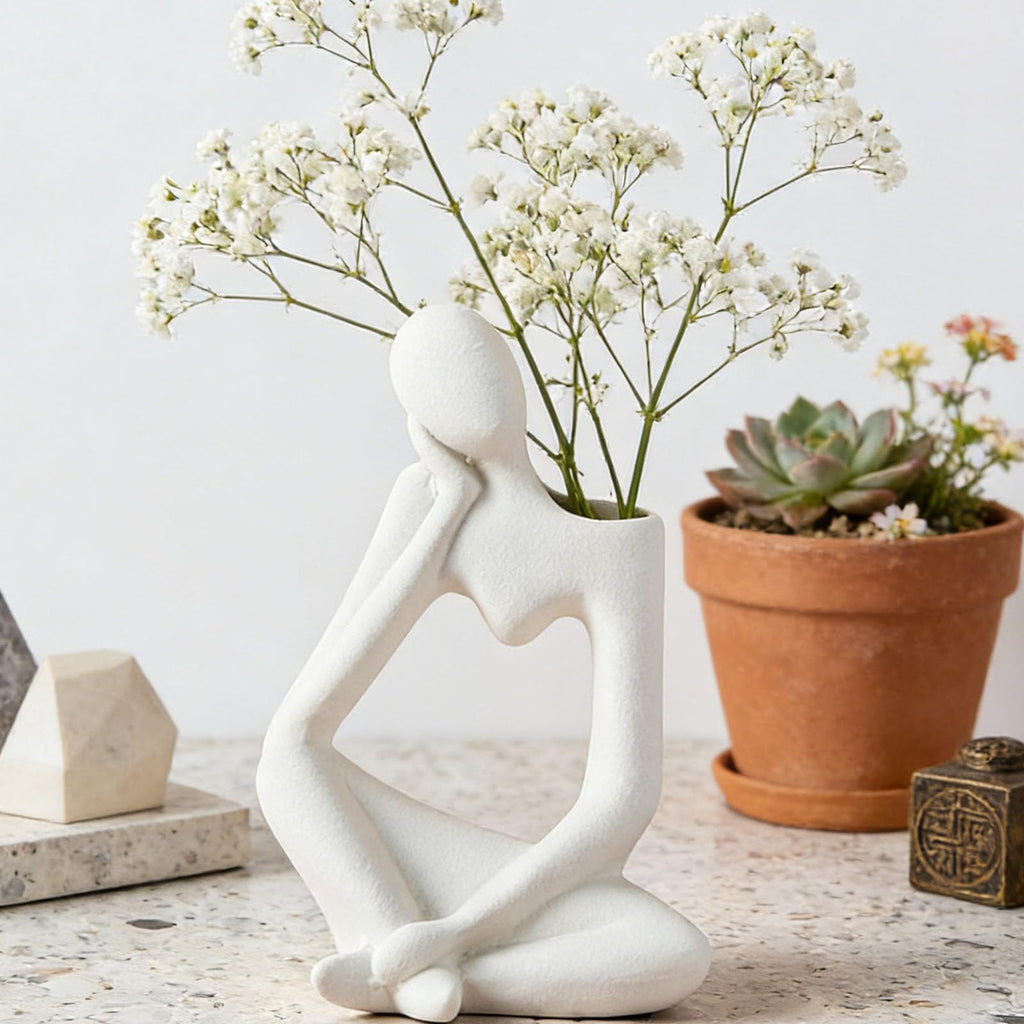 Beige Denker Keramik Vase Deko