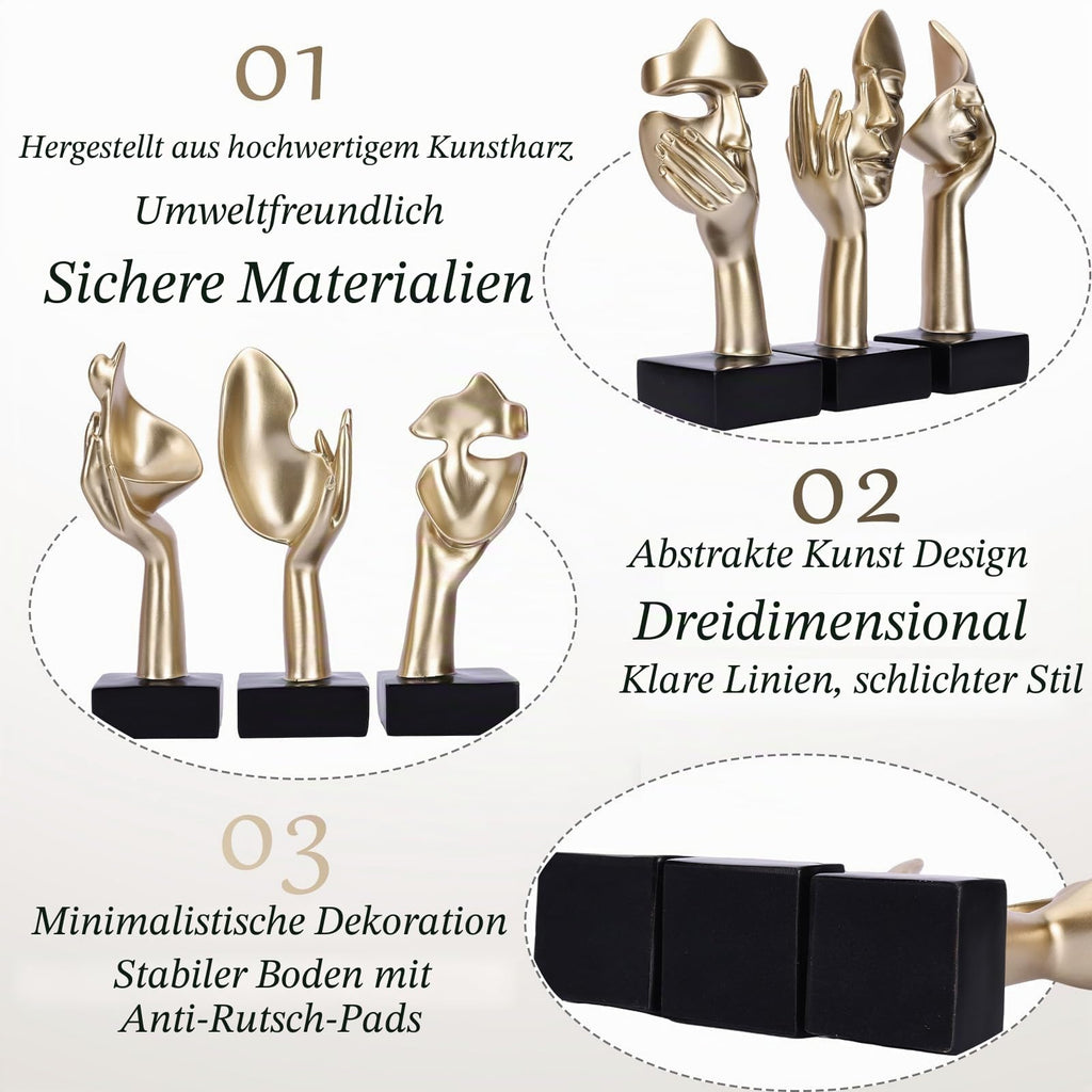 Schwarze Heimdekoration Akzentkunst Frau Gesicht Statue Sammlerstück