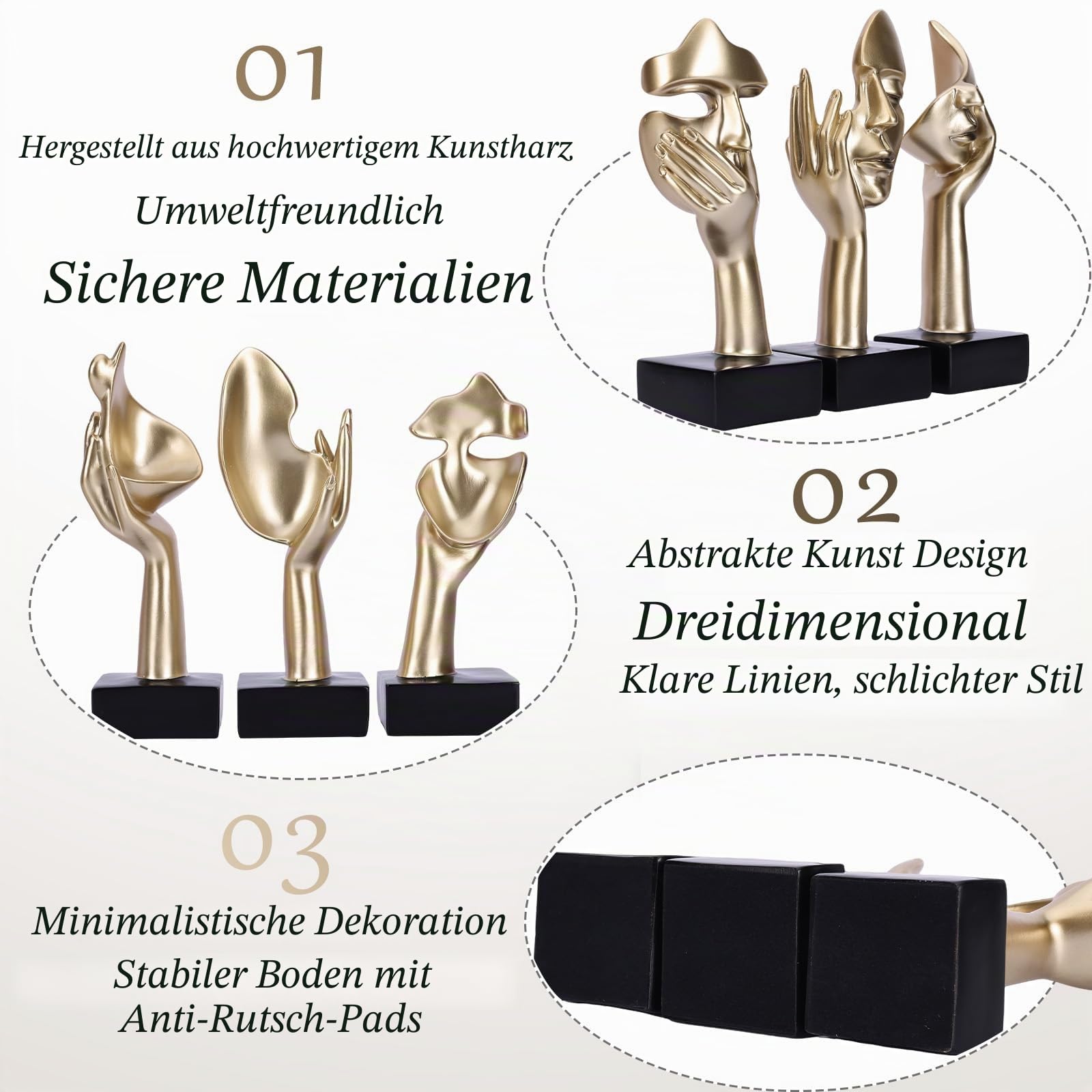 Schwarze Heimdekoration Akzentkunst Frau Gesicht Statue Sammlerstück