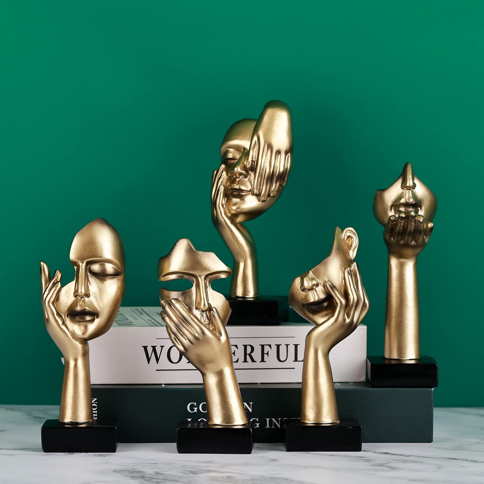Schwarze Heimdekoration Akzentkunst Frau Gesicht Statue Sammlerstück