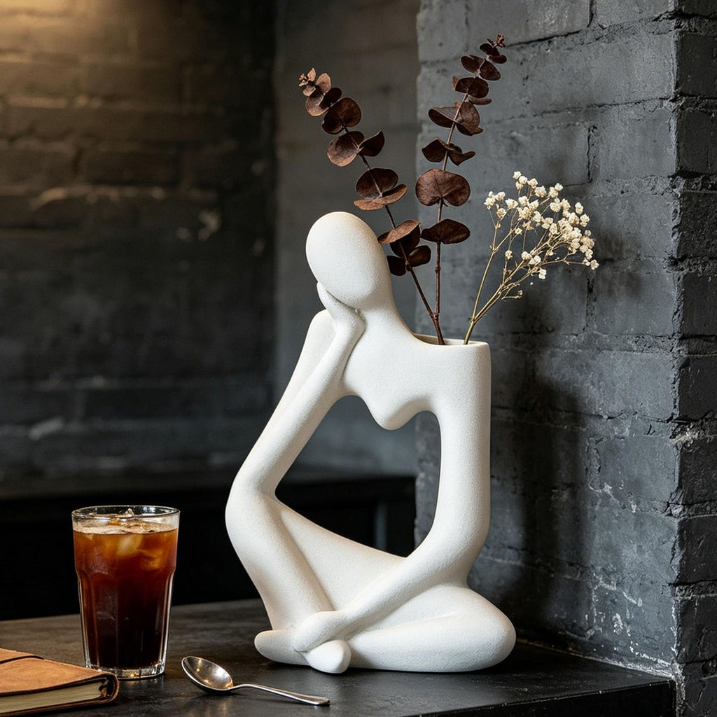 Beige Denker Keramik Vase Deko