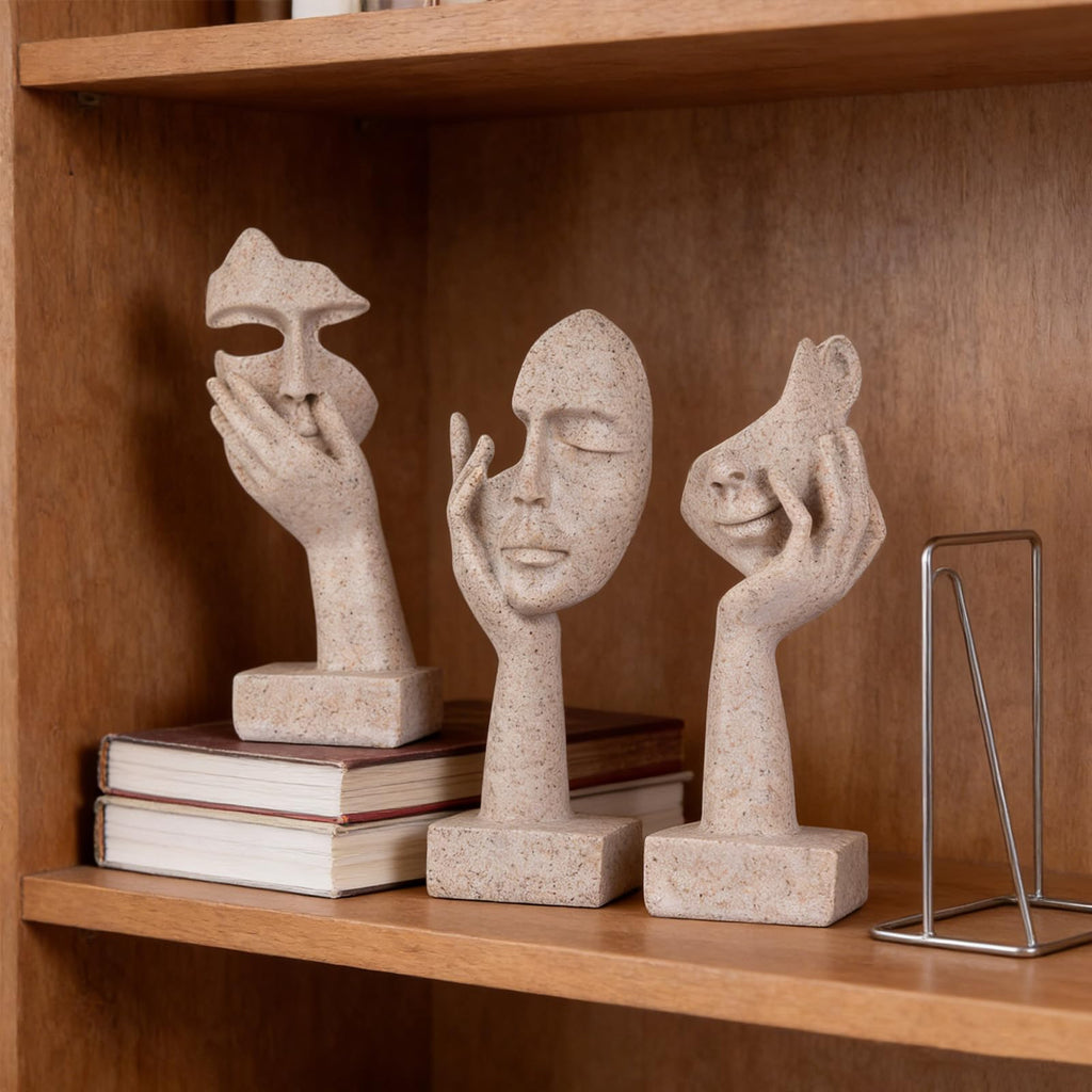 Schwarze Heimdekoration Akzentkunst Frau Gesicht Statue Sammlerstück