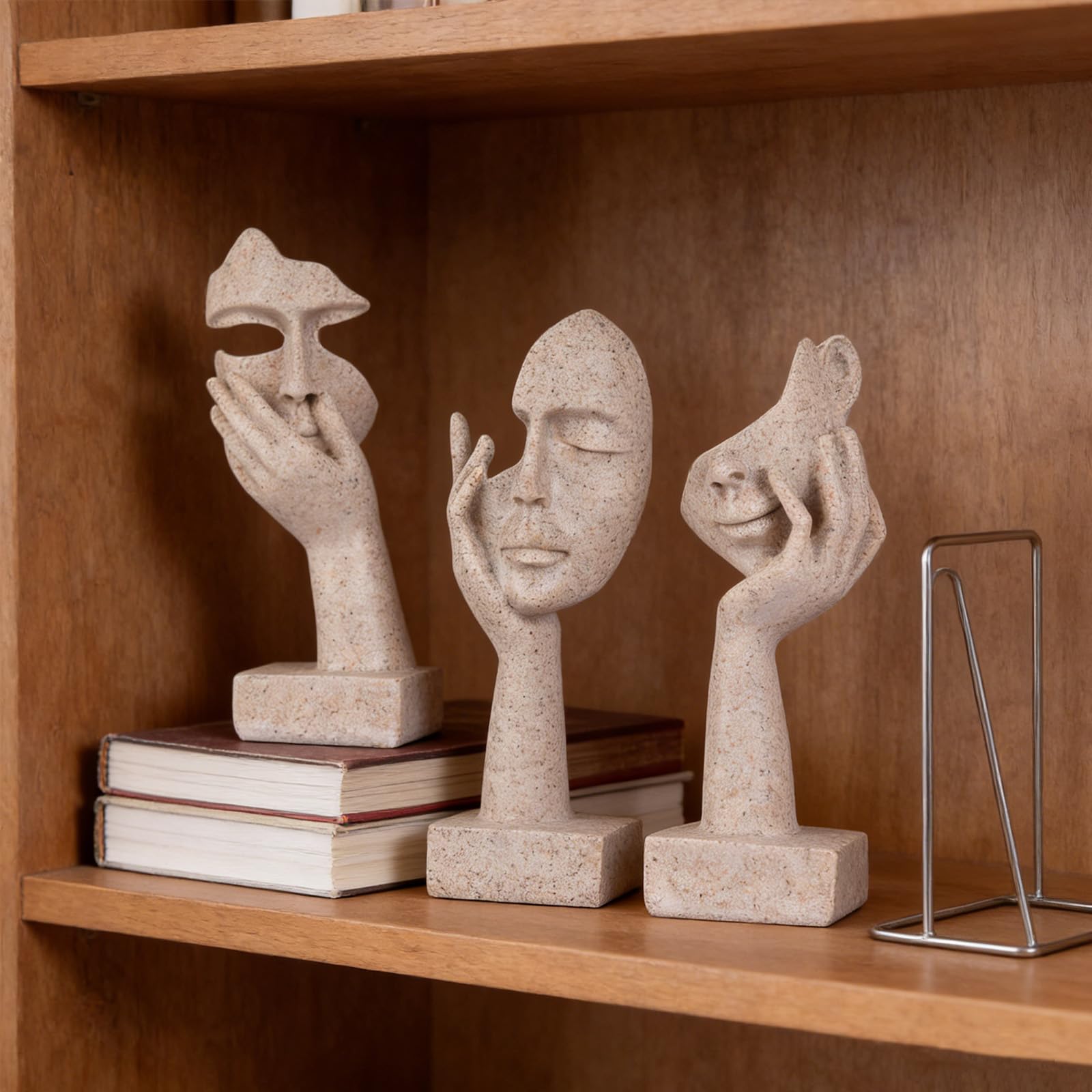 Schwarze Heimdekoration Akzentkunst Frau Gesicht Statue Sammlerstück
