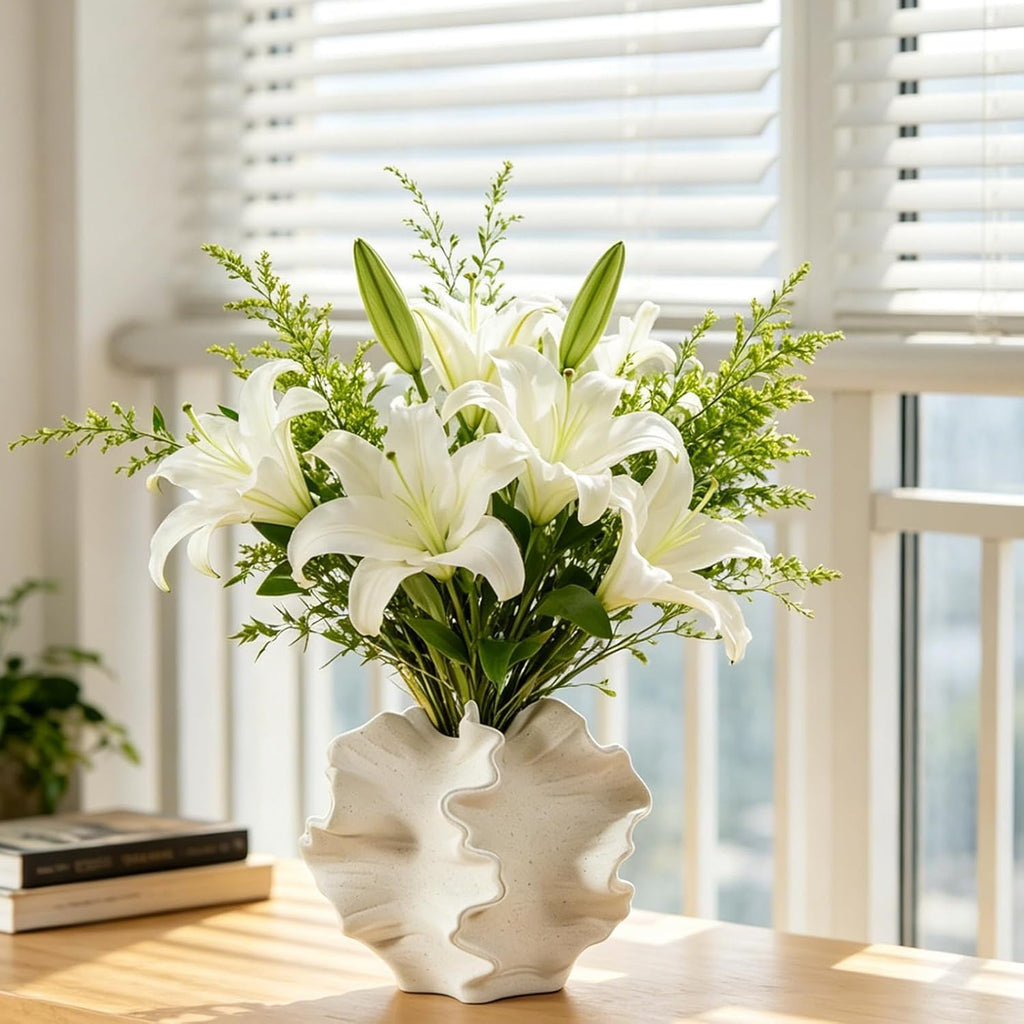 Kottwca Keramik Vase, Matte Vasen für Pampasgras Deko