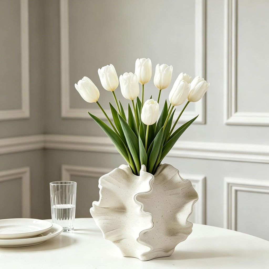 Kottwca Keramik Vase, Matte Vasen für Pampasgras Deko