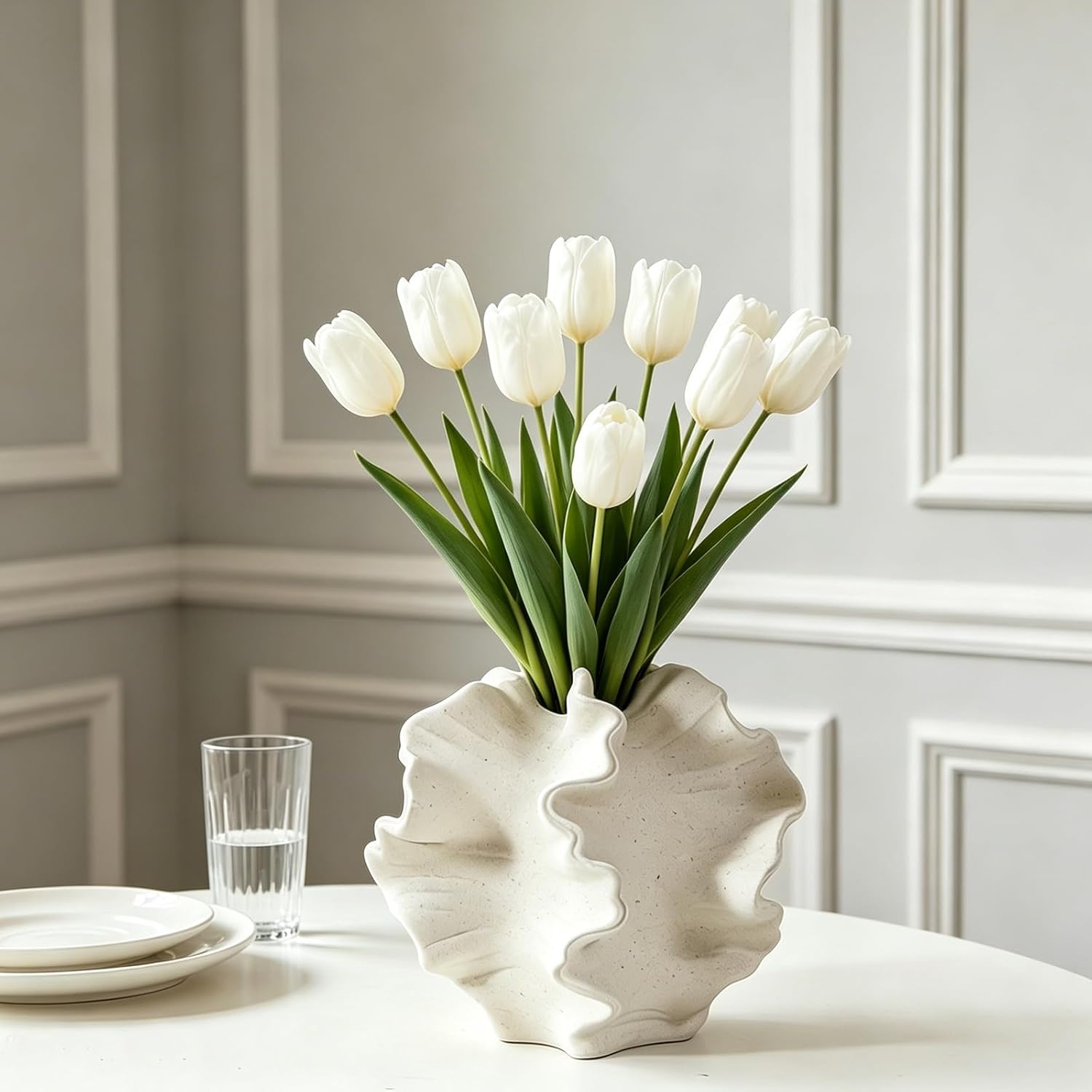 Kottwca Keramik Vase, Matte Vasen für Pampasgras Deko