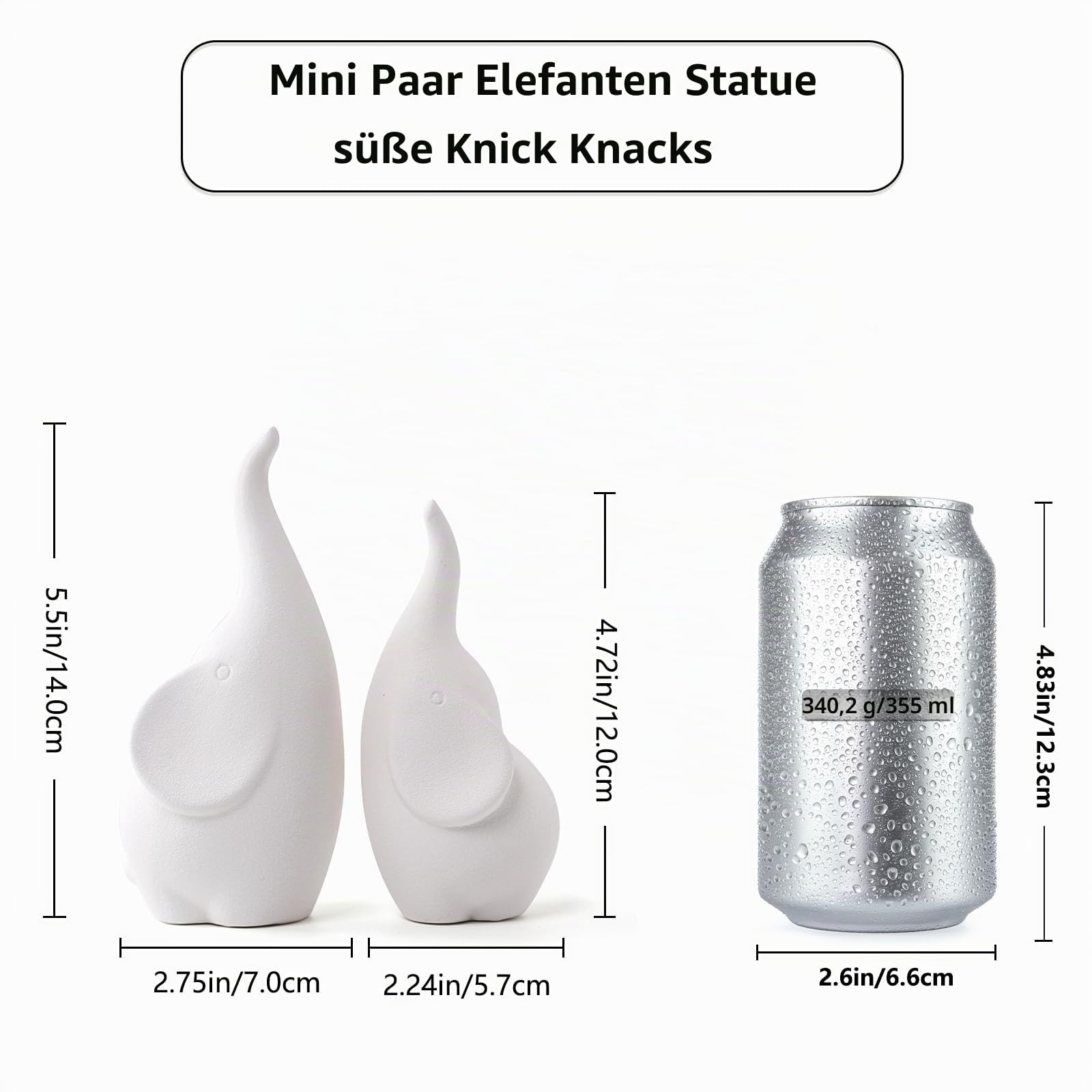 Liebende Keramik-Elefanten-Figuren mit Stamm
