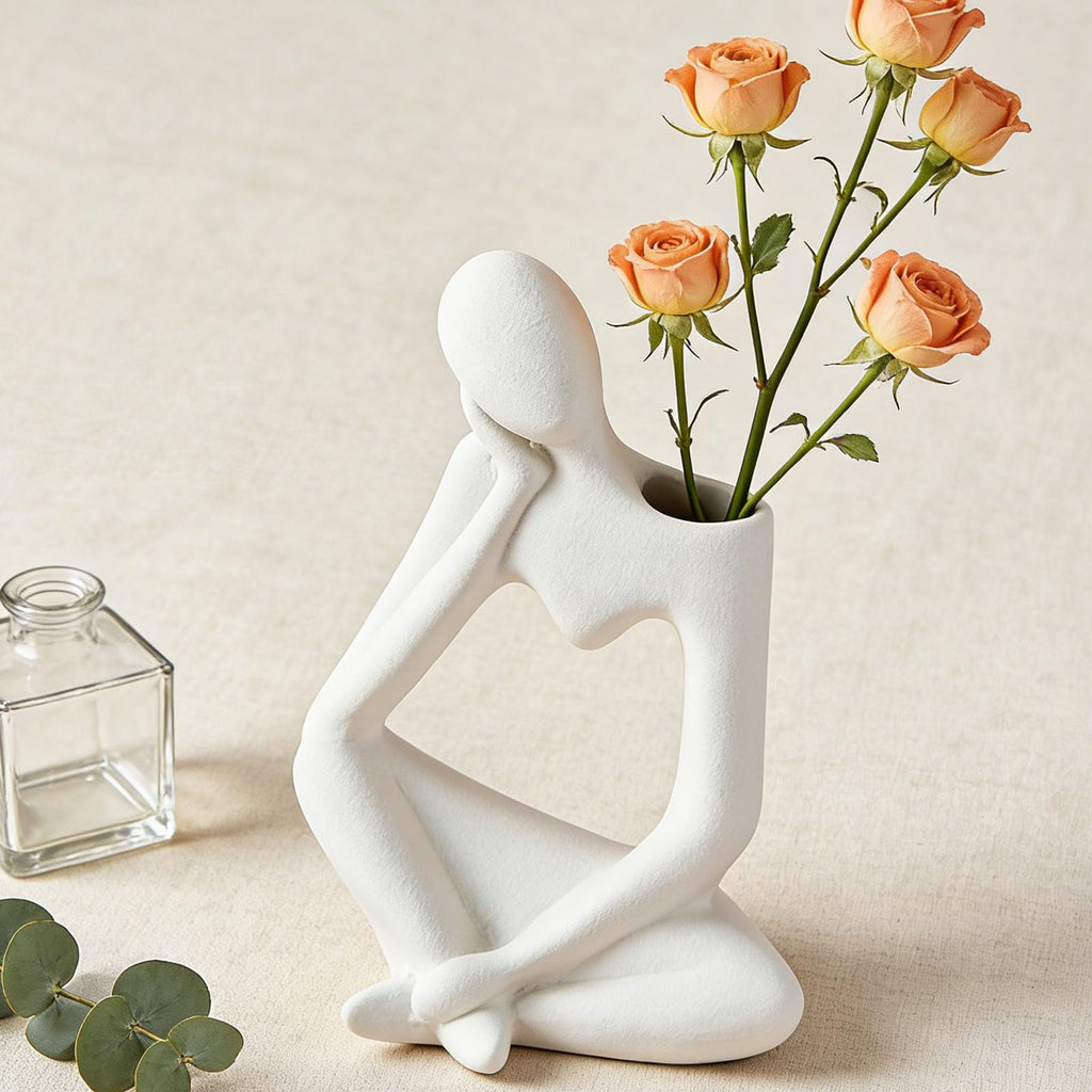 Beige Denker Keramik Vase Deko