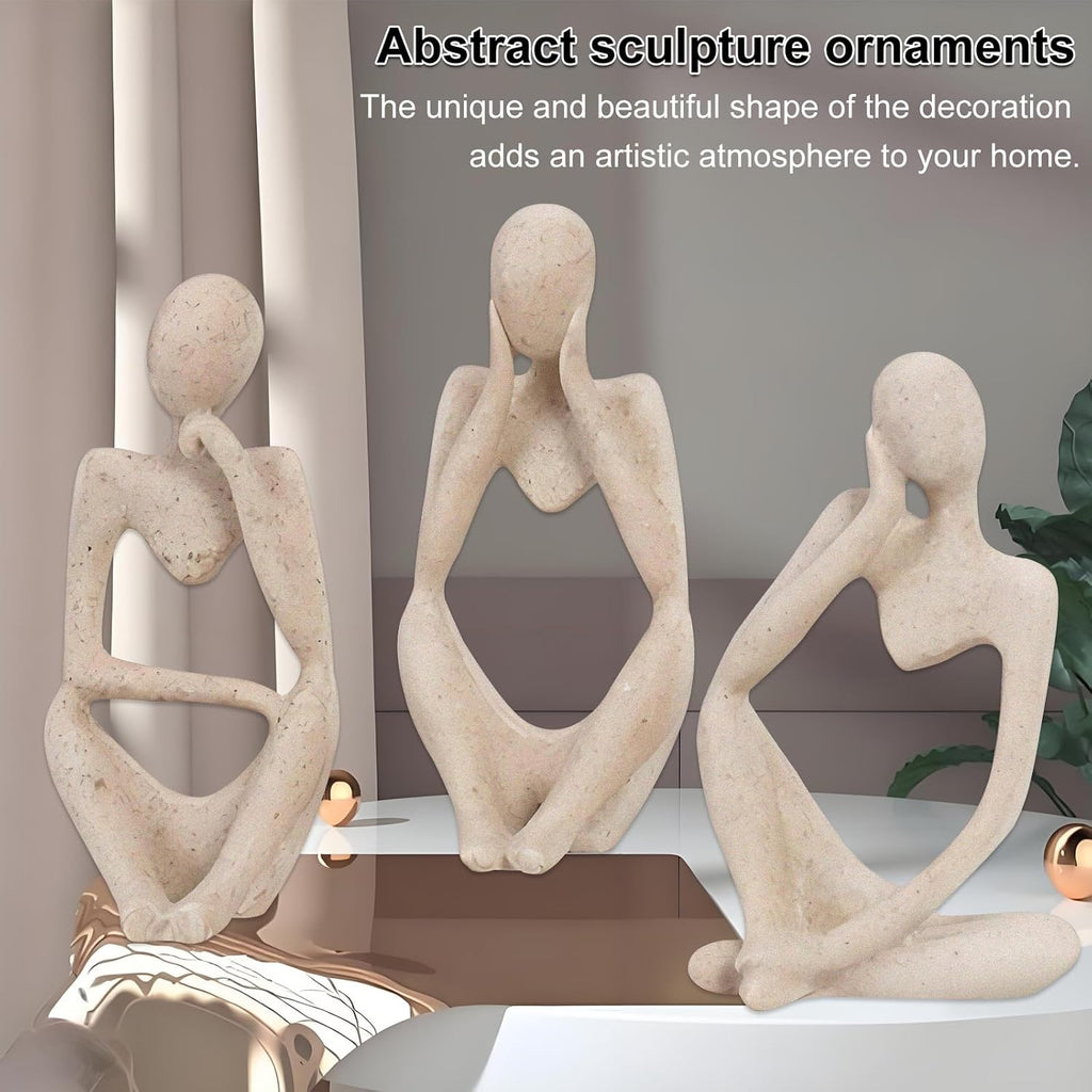3 Stücke Abstrakte Figur Set Sandsteinoptik,