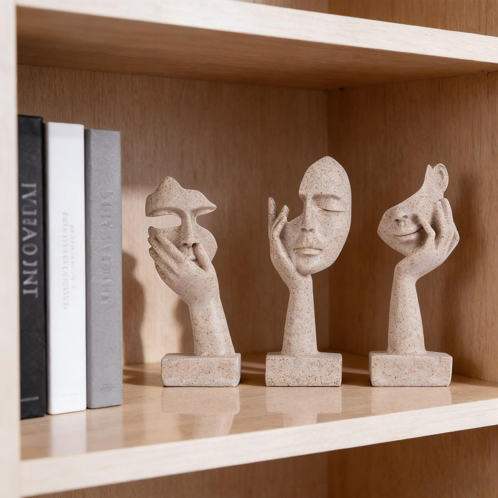 Schwarze Heimdekoration Akzentkunst Frau Gesicht Statue Sammlerstück