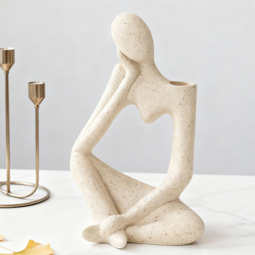 Beige Denker Keramik Vase Deko