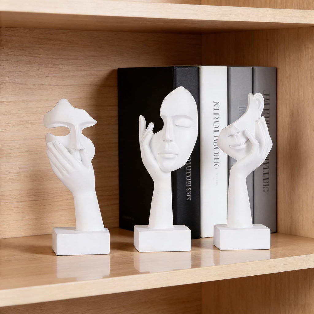 Schwarze Heimdekoration Akzentkunst Frau Gesicht Statue Sammlerstück