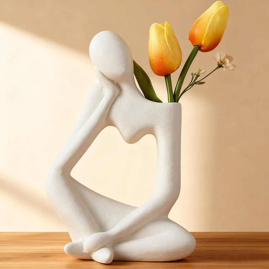 Beige Denker Keramik Vase Deko