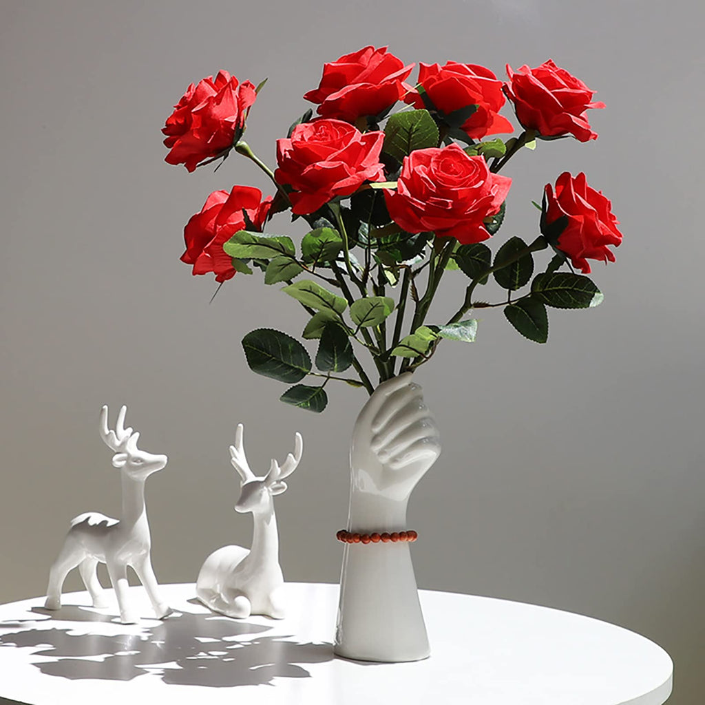 Moderne Dekorative Keramik-Körpervase, 23,5 cm Höhe, Handgeformt