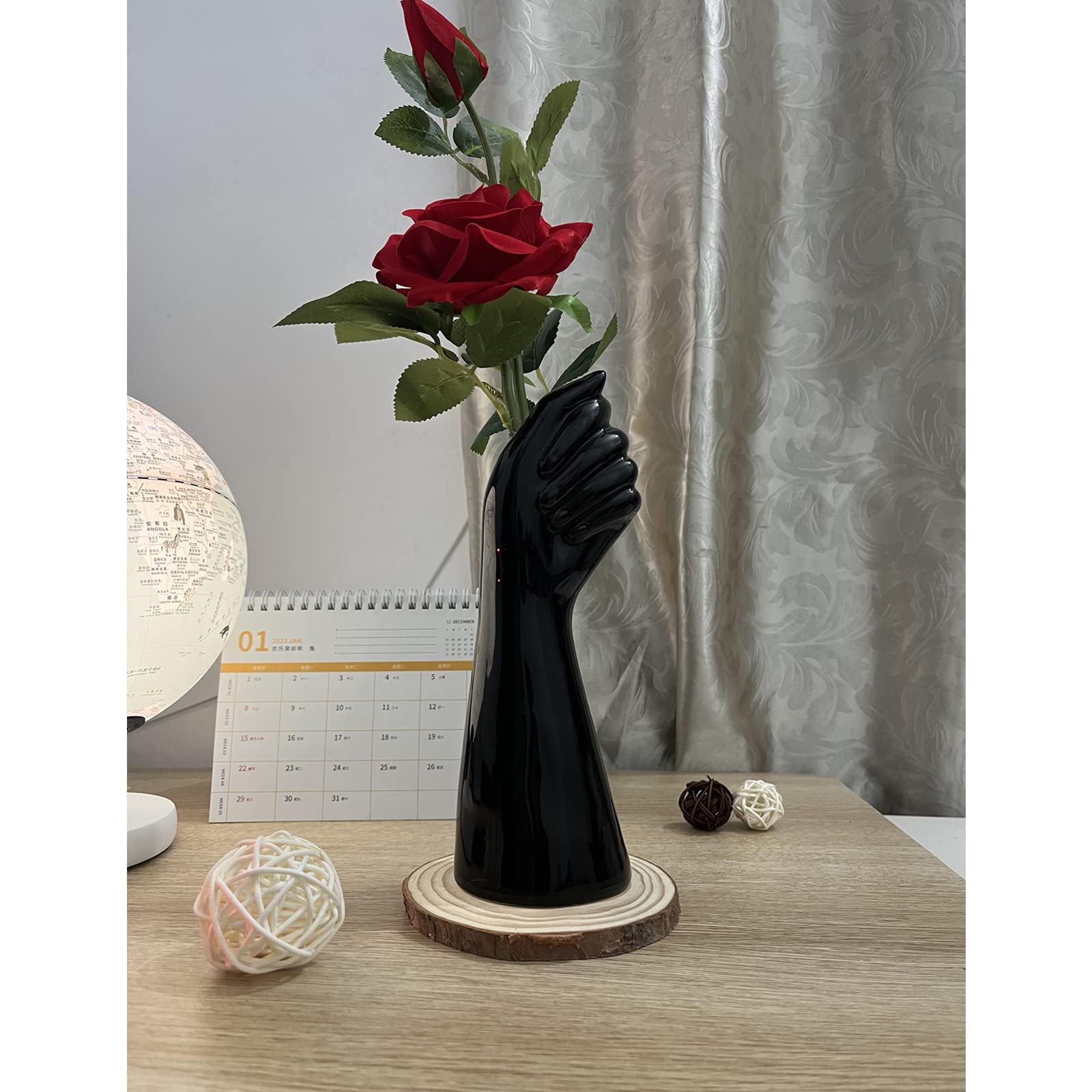 Moderne Dekorative Keramik-Körpervase, 23,5 cm Höhe, Handgeformt