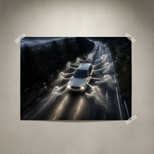 Beschütztes Auto – Horizontal auf Beton