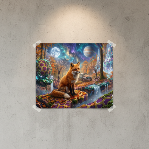 Fuchs in Traumlandschaft – Quadrat korrekt