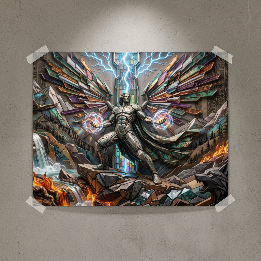 Metal-Angel – Quadratisch auf Beton